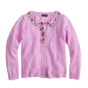 J Crew Girls Jeweled Cashmere Cardigan Size 8